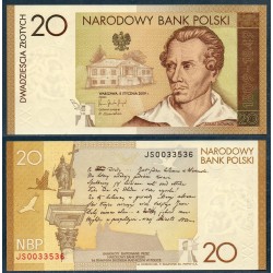 Pologne Pick N°180, Neuf Billet de banque de 20 Zlotych 2009