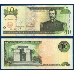 Republique Dominicaine Pick N°168a, Neuf Billet de banque de 10 Pesos oro 2001