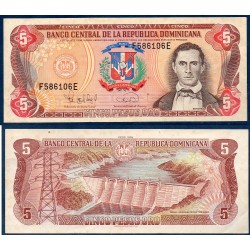 Republique Dominicaine Pick N°147a, TTB Billet de banque de 5 Pesos oro 1995