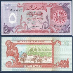 Qatar Pick N°8, Neuf Billet de banque de 5 Riyals 1980