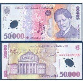 Roumanie Pick N°113a, Neuf Billet de banque de 50000 leï 2001-2004