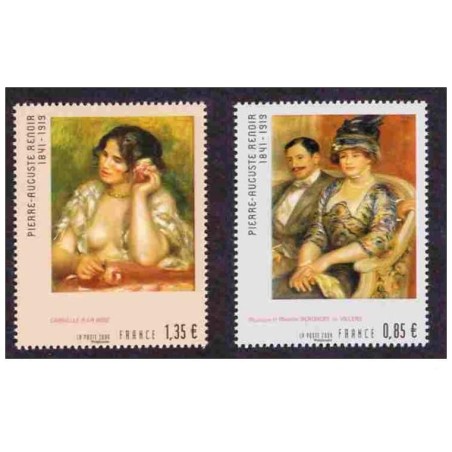 Timbre France Yvert No 4406-4407 Pierre Auguste Renoir