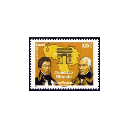 Timbre France Yvert No 4408 Le général Francisco Miranda