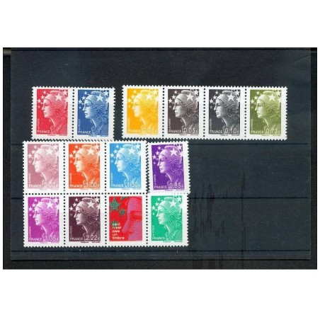 Timbre France Yvert No 4409-4421 Marianne de Beaujard, les couleurs de Marianne