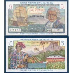 Saint Pierre et Miquelon Pick N°22, Billet de banque de 5 Francs 1950-1960