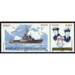 Timbre France Yvert No 4423-4424 La Jeanne d'Arc, navire porte Hélicoptères