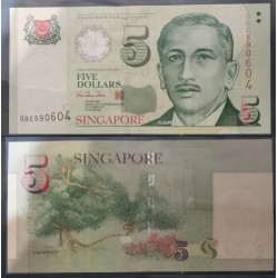 Singapour Pick N°39, Neuf Billet de banque de 5 Dollars 1999