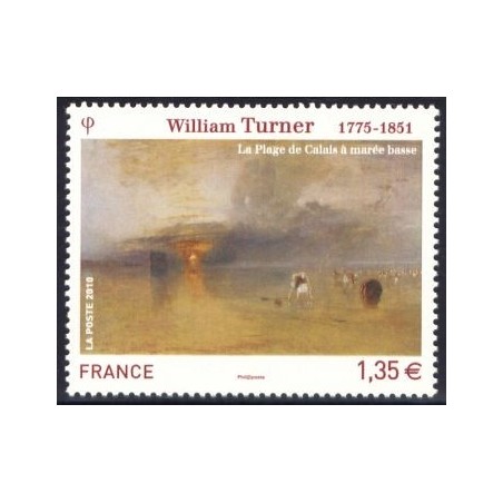 Timbre France Yvert No 4438 William Turner, la plage de Calais à marée basse