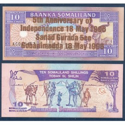 Somaliland Pick N°9, Billet de banque de 10 Shilings 1996