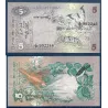 Sri Lanka P.84a, Billet de 5 Rupees 1979 Papillon feuille