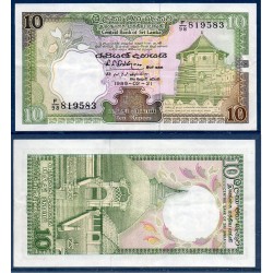 Sri Lanka Pick N°96c, TTB Billet de banque de 10 Rupees 1989