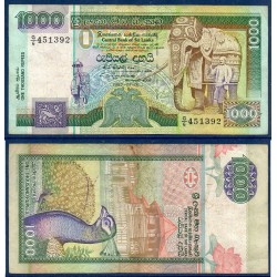 Sri Lanka Pick N°107b, TB Billet de banque de 1000 Rupees 1.7.1992