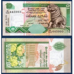 Sri Lanka Pick N°108d, Billet de banque de 10 Rupees 2005