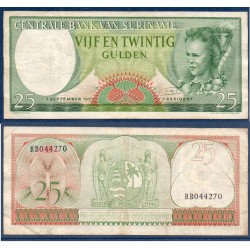 Suriname Pick N°122, Billet de banque de 25 Gulden 1963