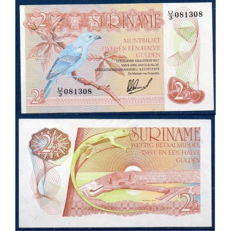 Suriname Pick N°118b, Billet de banque de 2 1/2 Gulden 1978