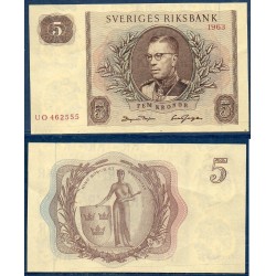 Suède Pick N°50b, Billet de banque de 5 Kronor 1963