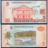 Suriname P.157a, neuf Billet de 5 Dollars 2004 Gran Rio Sula