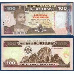 Swaziland Pick N°33, Billet de banque de 100 emalangénie 2004