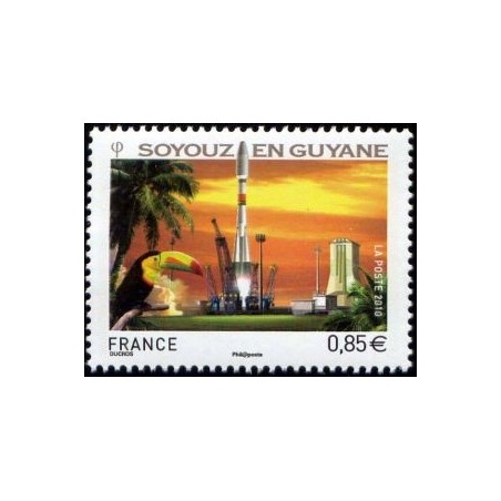 Timbre France Yvert No 4458 Soyouz en Guyane