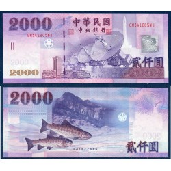 Taïwan Pick N°1995, Billet de banque de banque de 2000 Yuan 2001