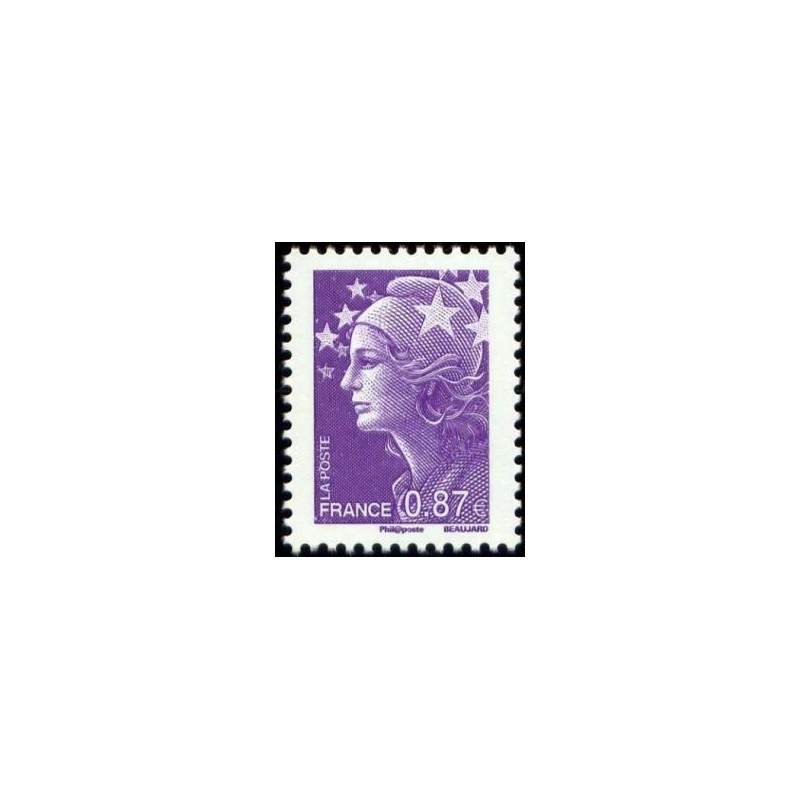 Timbre Yvert France No 4474 Marianne de beaujard 0.87€ violet rouge