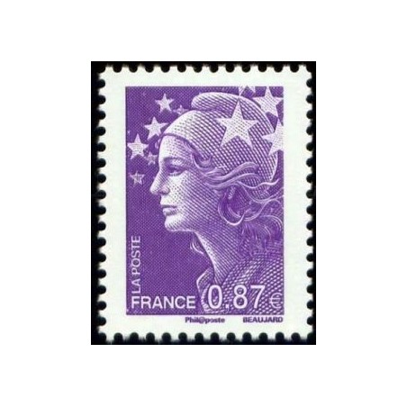 Timbre Yvert France No 4474 Marianne de beaujard 0.87€ violet rouge