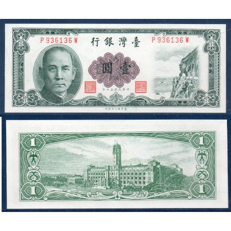 Taïwan Pick N°1971, Neuf Billet de banque de banque de 1 Yuan 1961