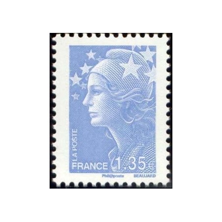 Timbre France Yvert No 4476 Marianne de Beaujard 1.35€ bleu ciel