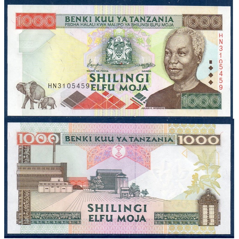 Tanzanie Pick N°34, Billet de banque de 1000 shillings 2000