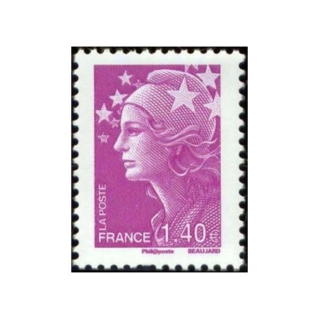 Timbre France Yvert No 4477 Marianne de Beaujard 1.40€ lilas