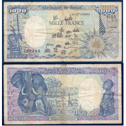 Tchad Pick N°10Aa, Billet de banque de 1000 francs 1985