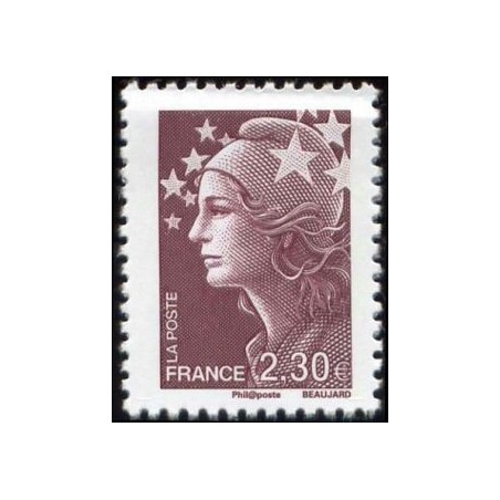 Timbre France Yvert No 4478 Marianne de Beaujard 2.30€ brun prune