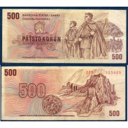 Tchécoslovaquie Pick N°93c, TB Billet de banque de 500 Korun 1973