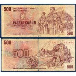 Tchécoslovaquie Pick N°93c, B Billet de banque de 500 Korun 1973