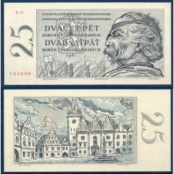 Tchécoslovaquie Pick N°89b, neuf Billet de banque de 25 Korun 1961