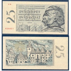 Tchécoslovaquie Pick N°87a, neuf Billet de banque de 25 Korun 1958