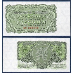 Tchécoslovaquie Pick N°80b, Billet de banque de 5 Korun 1953