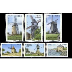 Timbre France Yvert No 4485-4490 Les moulins