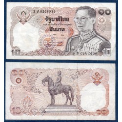 Thaïlande P.87, Billet de banque de 10 Bath 1980 Statue équestre Rama V