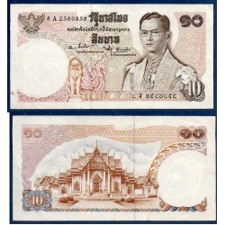Thaïlande Pick N°83a, Billet de banque de banque de 10 Bath 1969-1978