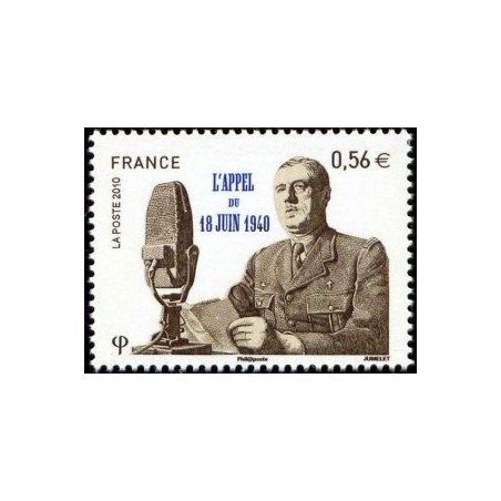 Timbre France Yvert No 4493 Appel du 18 juin, De Gaulle