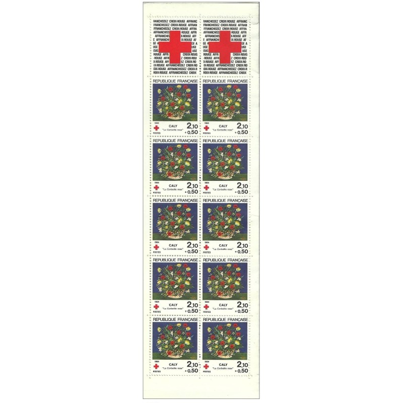 Carnet Croix Rouge plié en deux année 1984 Yvert 2033