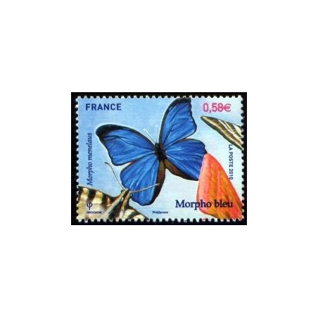 Timbre France Yvert No 4497 Les papillons, le Morpho bleu