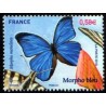 Timbre France Yvert No 4497 Les papillons, le Morpho bleu