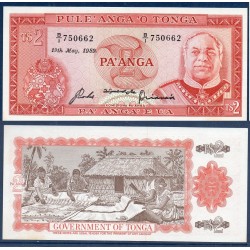 Tonga Pick N°20c, Billet de banque de 2 Pa'anga 1976-1989