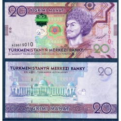 Turkménistan Pick N°32, Billet de banque de banque de 20 Manat 2012