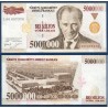 Turquie Pick N°210b, Spl Billet de banque de 5000000 Lira 1997