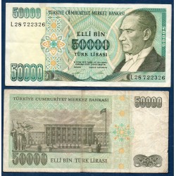 Turquie Pick N°204, TB Billet de banque de 50000 Lira 1995-1999