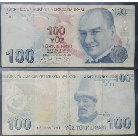 Turquie Pick N°226a, Billet de banque de 100 Lira 2009
