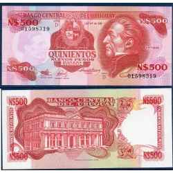 Uruguay Pick N°63A, Billet de banque de 500 Nv Pesos 1991